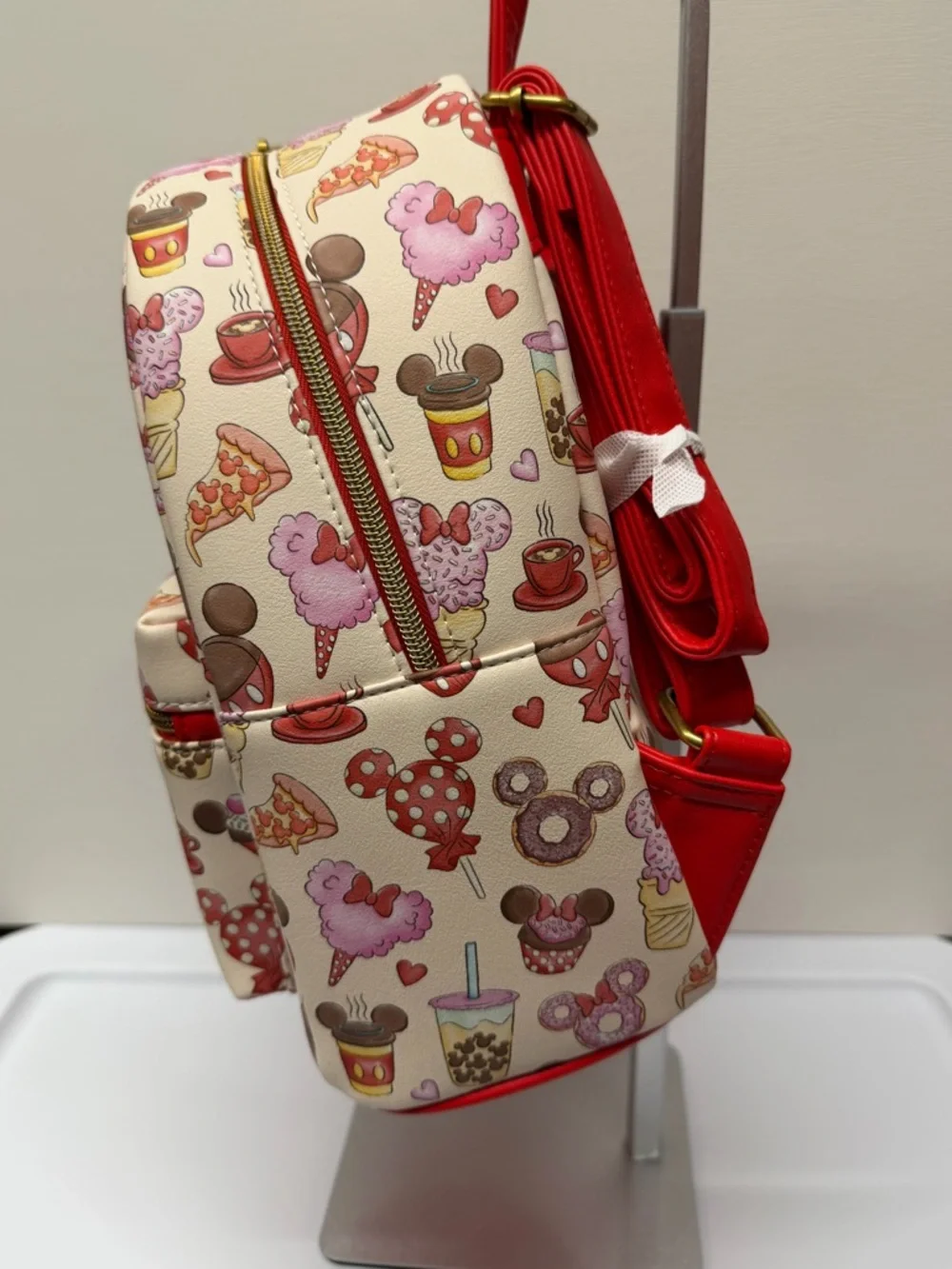 Disney x Loungefly Mickey & Minnie Treats Mini Backpack NWT Cute Food Print